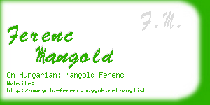 ferenc mangold business card